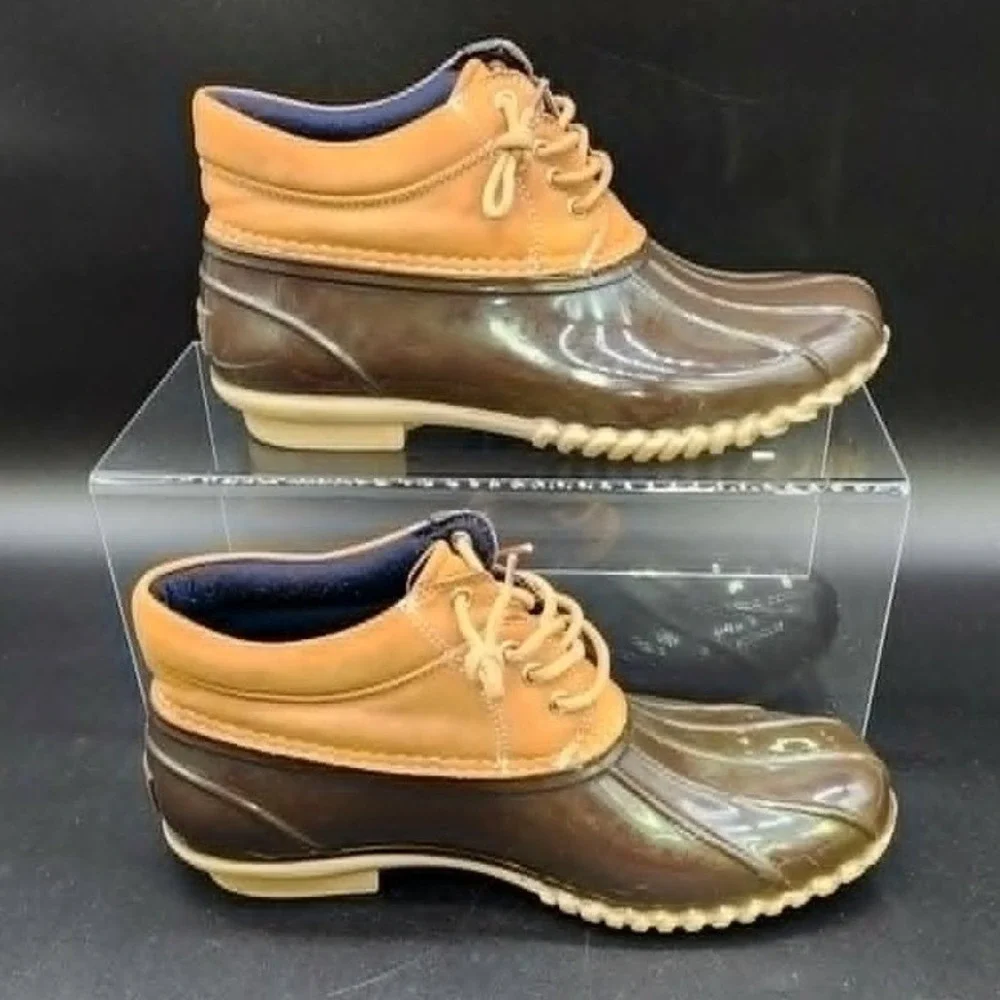 Tommy Hilfiger Brown Duck Boots Women 8M Rain Snow Winter Preppy Outdoor Classic